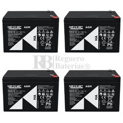 4 Bater�as 12 Voltios 12 Amperios Heycar HA12-12