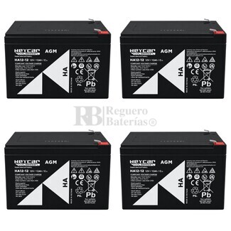 4 Bater�as 12 Voltios 12 Amperios Heycar HA12-12