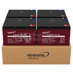 4 bater�as 12 Voltios 16 Amperios Veh�culos El�ctricos Aokly 6DZM16