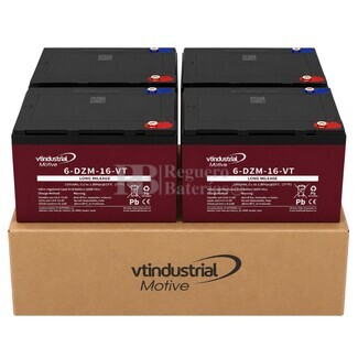4 bater�as 12 Voltios 16 Amperios Veh�culos El�ctricos Aokly 6DZM16