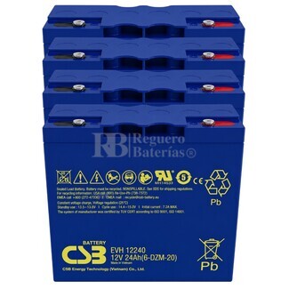 4 bater�as 12 Voltios 24 Amperios CSB EVH12240