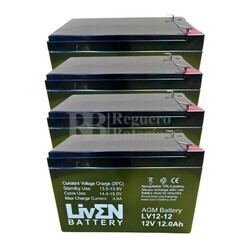 4 baterías bici eléctrica 12 voltios 12 amperios LV12-12