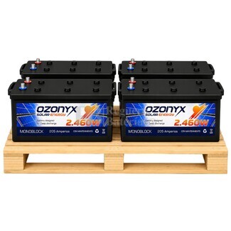 4 Bater�as OZX205.A Ciclo Profundo 12V 205Ah para Energ�a Solar