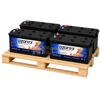 4 Bater�as OZX205.A para Almacenamiento de Energ�a Solar 12V 205Ah