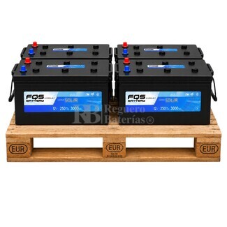 4 Bater�as para Casa de Campo Solar 12V 250Ah
