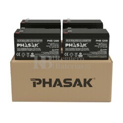 4 Baterías Phasak PHB1209 12 Voltios 9 Amperios