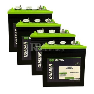 4 bateras Quasar QSRF 105 6V 225A, Mxima duracin en mquinas de limpieza industriales