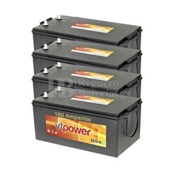 4 Baterías Solar Sin Mantenimiento 160 Amperios 12V