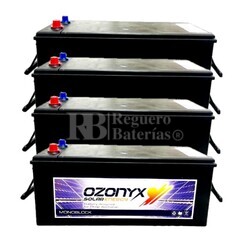 4 Baterías Solares 12 Voltios 165 Amperios Sin Mantenimiento Ozonyx OZX165.AS