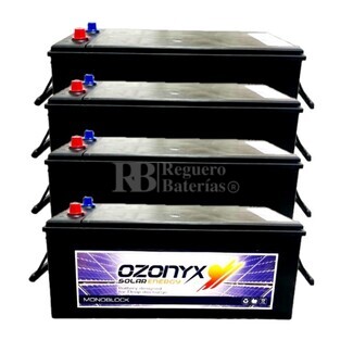 4 Baterías Solares 12 Voltios 165 Amperios Sin Mantenimiento Ozonyx OZX165.AS