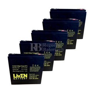 5 Bateras LVDC26-12 12V 26Ah, Larga vida til y energa confiable para motos elctricas