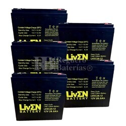 5 Bateras LVDC26-12 12V 26Ah, Mayor duracin para viajes en moto elctrica