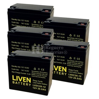 5 Bateras LVDC26-12 Ciclo Profundo, Autonoma extendida en motos elctricas