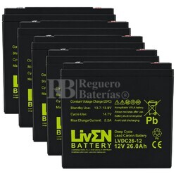 5 Bater�as LVDC26-12 Ciclo Profundo, Energ�a estable para tu moto el�ctrica