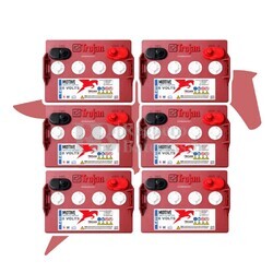 6 Bater�as 8 Voltios 189 Amperios Trojan T-875