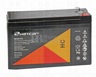 Batera SAI 12 Voltios 7,5 Amperios Heycar HC12-7.5