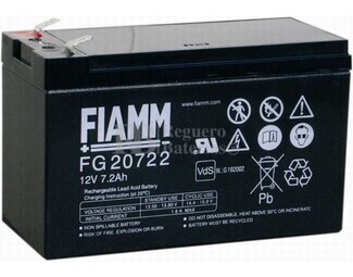 Batera SAI 12 Voltios 7.2 Amperios Fiamm FG20722