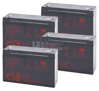 Bateras de sustitucin para SAI ELGAR SPR350  4xGP6120