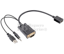  Adaptador de HDMI a vídeo VGA + audio por Jack 3,5mm