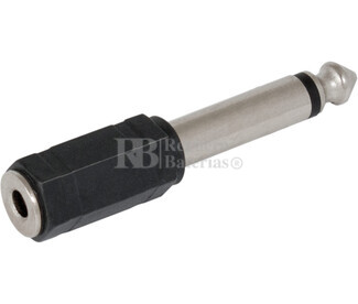 Adaptador jack macho 6.3mm a hembra 3.5mm mono