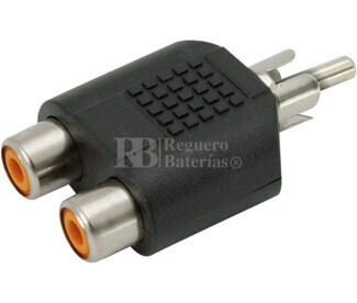 Adaptador RCA macho a 2 hembras RCA