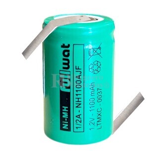 Batera 1,2 Voltios 1.100 mAh con lengetas en Z 1-2A NH1100AJF