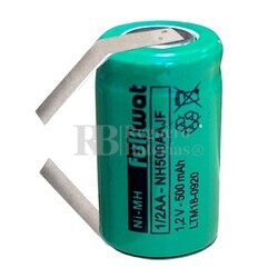 Batera 1,2 Voltios 500 mAh 1/2 AA con lengetas