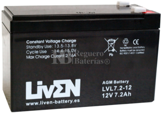 Batera 12 Voltios 7.2 Amperios LVL7.2-12 
