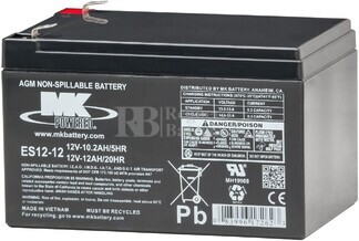 Bateria 12 Voltios 12 Amperios MK ES12-12