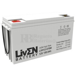 Batería 12 Voltios 150 Amperios Alta descarga LVH12-570W Liven
