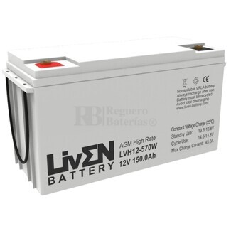 Batera 12 Voltios 150 Amperios Alta descarga LVH12-570W Liven