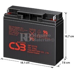 Bater�a CSB GP12170| 12 Voltios 17 Amperios AGM SAI