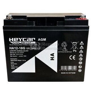 Bater�a 12 Voltios 18 Amperios Deep Cycle HA12-18G