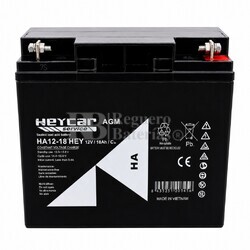 Bater�a 12 Voltios 18 Amperios Heycar HA12-18