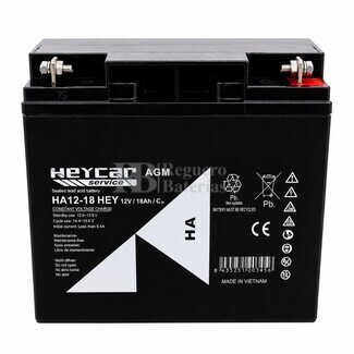 Bater�a 12 Voltios 18 Amperios Heycar HA12-18