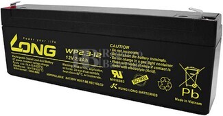 Batería 12 Voltios 2,3 Amperios Long WP2.3-12