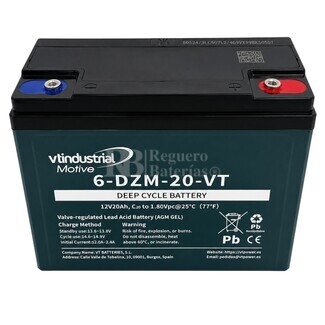 Bater�a 12 Voltios 20 Amperios VT 6-DZM-20-VT