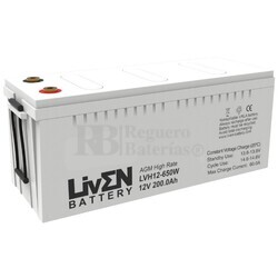 Batería 12 Voltios 200 Amperios Alta descarga LVH12-650W Liven