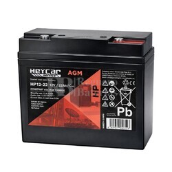 Bater�a 12 Voltios 22 Amperios Alta Potencia Heycar HP12-22 HEY