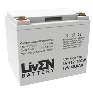Batera 12 Voltios 40 Amperios Alta descarga LVH12-150W Liven