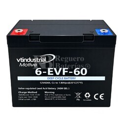 Bater�a 12 Voltios 60 Amperios Gel Agm Ciclo Profundo 6evf60