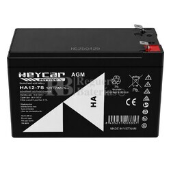 Bater�a 12 Voltios 7 Amperios 150x65x95mm Heycar HA12-7