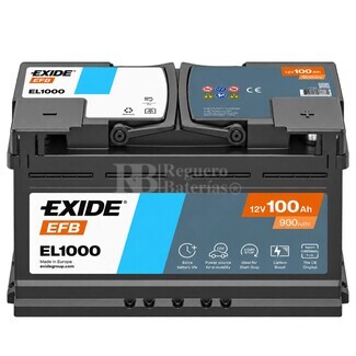 Bater�a 12V 100Ah 900A EXIDE EL1000 EFB para coche