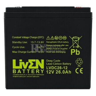 Bater�a 12V 26Ah Ciclo Profundo, M�xima potencia en sistemas de seguridad