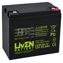 Bater�a 12V 26Ah LVDC26-12 Ciclo Profundo, Energ�a confiable para solar y renovables