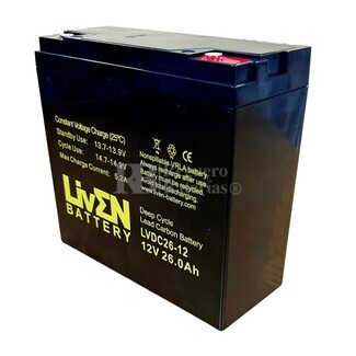 Batera 12V 26Ah LVDC26-12 Ciclo Profundo, Energa confiable para solar y renovables