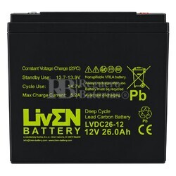 Bater�a 12V 26Ah LVDC26-12, Potencia segura para UPS y respaldo el�ctrico