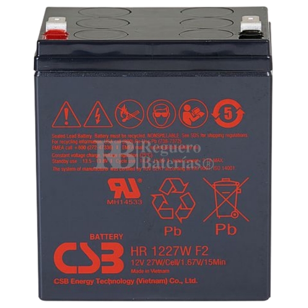 Batería 12V 27W  HR1227W f2 - Baterias para todo Reguero Baterias