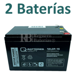 Batería 24 Voltios 15 Amperios Movilidad Q-Batteries