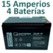 4 Bateras 12 Voltios 15 Amperios Movilidad Q-Batteries